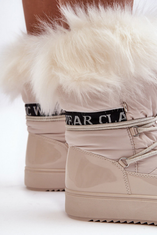 Pealiste omad nööpidega lumesaapad nööritavad Elevandiluu värvi Santero