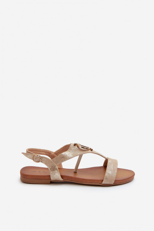 Sellel ondalad sandaalid kaunistustega S.Barski KV27-051 Kuldset värvi