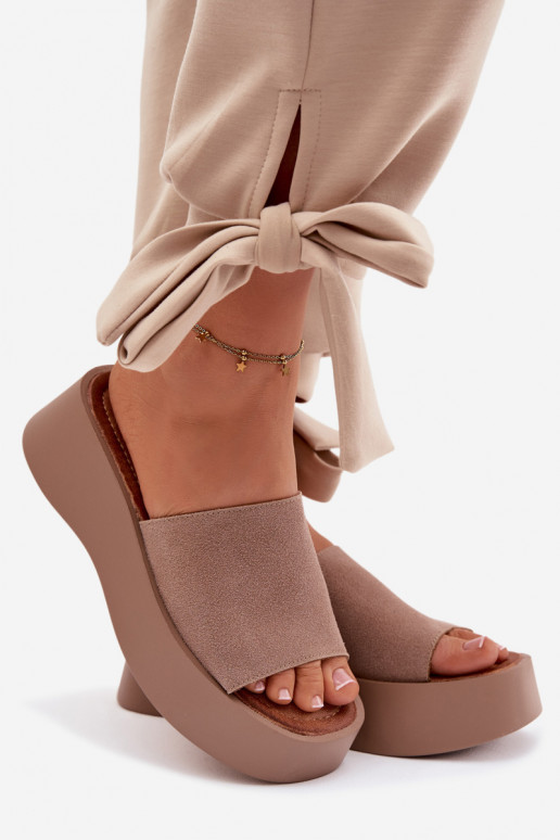 naiste plätud platvormiga beeži värvi Liorisse
