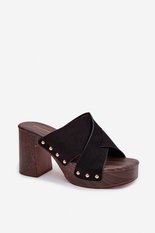 naiste plätud kõrge jämeda kontsaga Ze Kuldset värvimi Pealastud msuud Nerelle