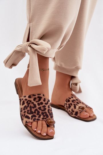 Sussid Pealiste korter Koos Ornate Detalem Eco Suedeosissee leopardimustriga Selavine