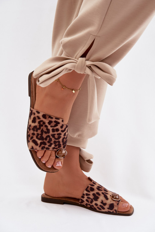 Sussid Pealiste korter Koos Ornate Detalem Eco Suedeosissee leopardimustriga Selavine