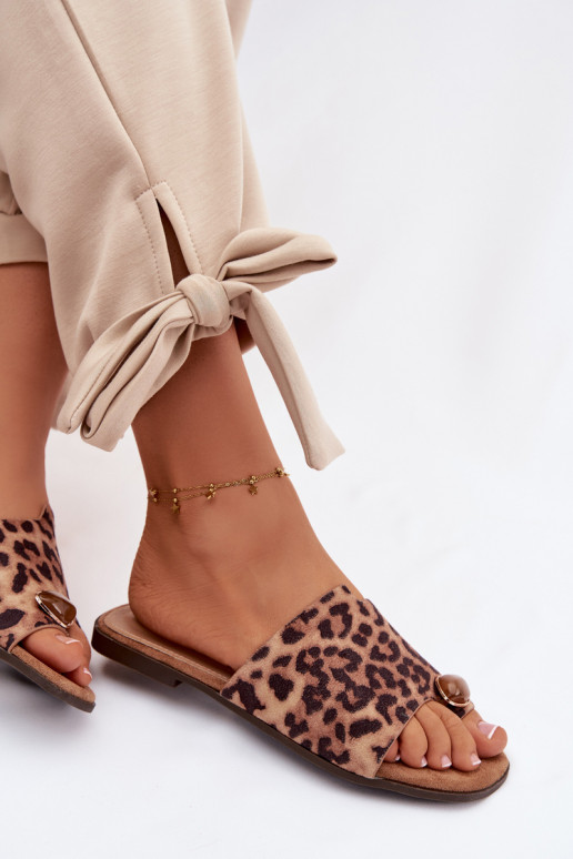 Sussid Pealiste korter Koos Ornate Detalem Eco Suedeosissee leopardimustriga Selavine