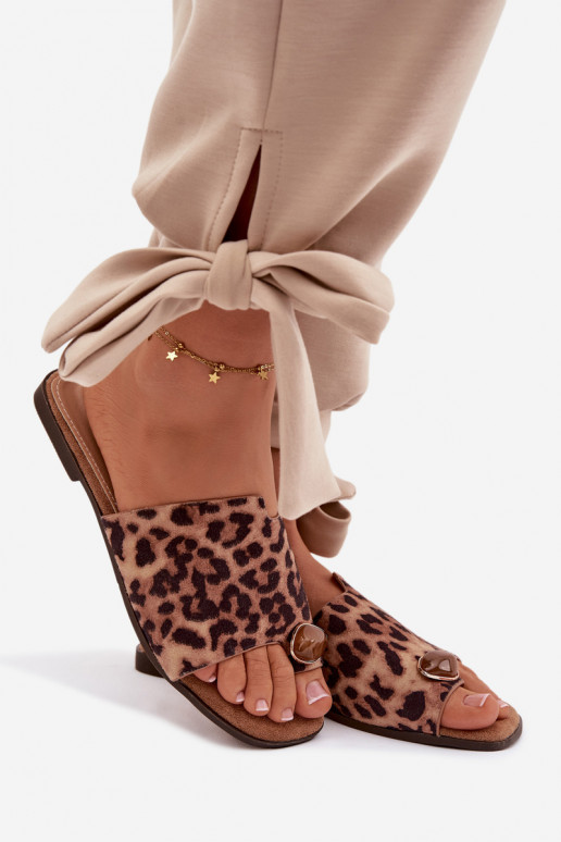 Sussid Pealiste korter Koos Ornate Detalem Eco Suedeosissee leopardimustriga Selavine