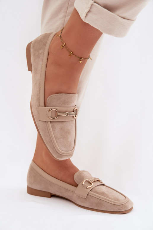 Mokassiinid naiste mokassiinid kaunistustega beeži värvi Palerina