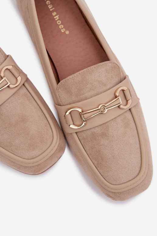Mokassiinid naiste mokassiinid kaunistustega beeži värvi Palerina