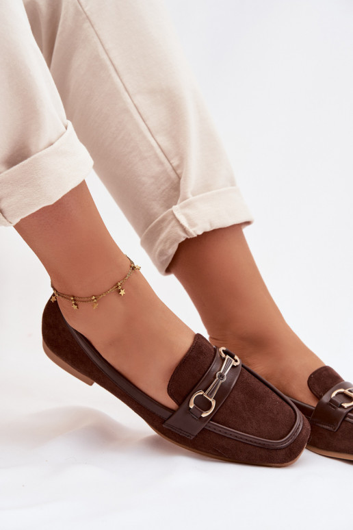 Mokassiinid naiste mokassiinid kaunistustega pruunid värvi Palerina