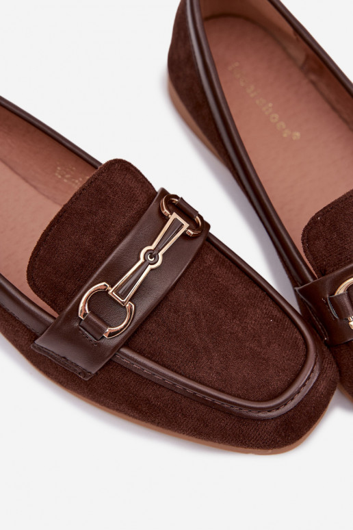 Mokassiinid naiste mokassiinid kaunistustega pruunid värvi Palerina