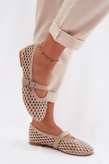 Baleriinad Pealiste omad Ažuurne säravate kristallidega I Triibudem beeži värvi INilvessa