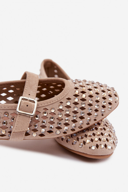 Baleriinad Pealiste omad Ažuurne säravate kristallidega I Triibudem beeži värvi INilvessa