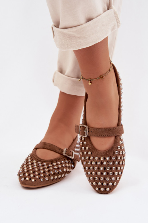 Baleriinad Pealiste omad Ažuurne säravate kristallidega I Triibudem pruunid värvi INilvessa