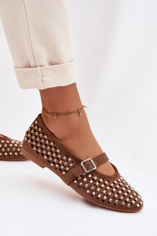 Baleriinad Pealiste omad Ažuurne säravate kristallidega I Triibudem pruunid värvi INilvessa