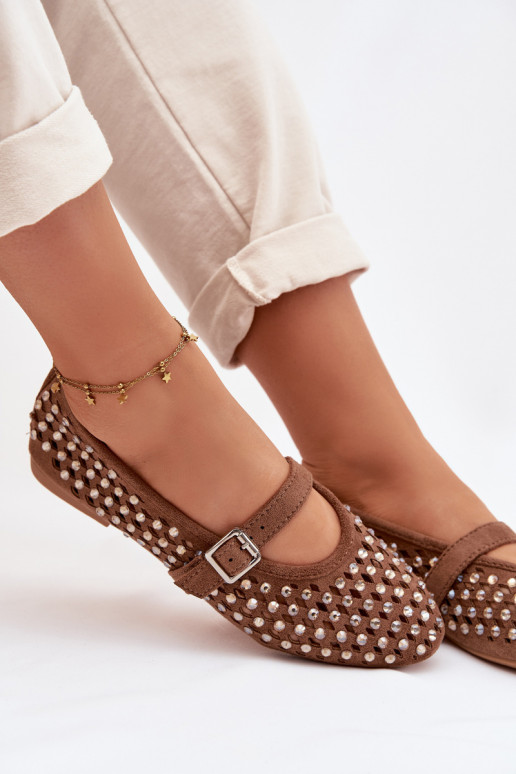 Baleriinad Pealiste omad Ažuurne säravate kristallidega I Triibudem pruunid värvi INilvessa