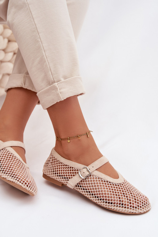 Võrk Baleriinad rihmadega Elevandiluu värvi Pherina