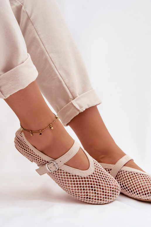 Võrk Baleriinad rihmadega Elevandiluu värvi Pherina