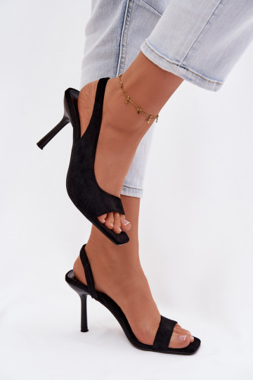 Pealistesandaalid kõrge jämeda kontsagaEco Suedeu msuud Calvoria