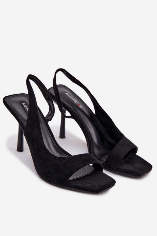 Pealistesandaalid kõrge jämeda kontsagaEco Suedeu msuud Calvoria