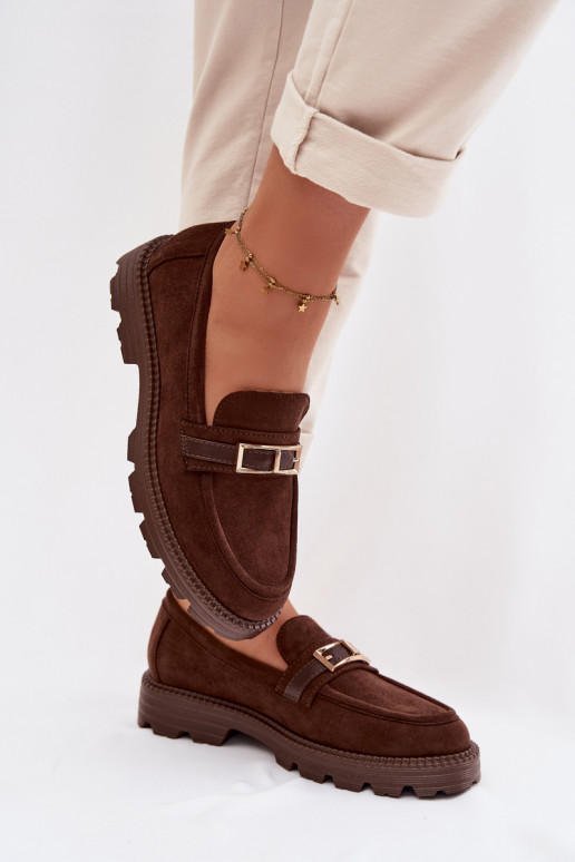 naiste mokassiinid Kuldse pandlaga Czekoladosissee Mirelva