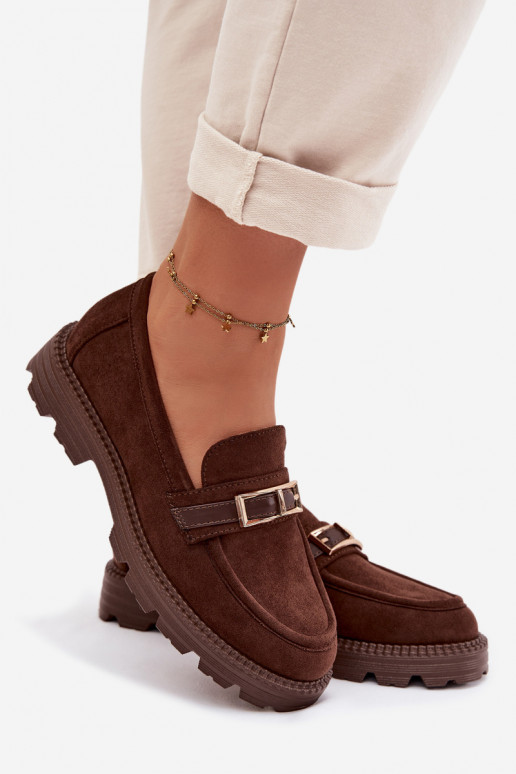 naiste mokassiinid Kuldse pandlaga Czekoladosissee Mirelva