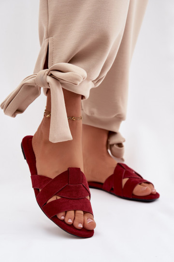 sileda tallaga naiste plätud Triipudega bordoo-värvi Pavelle