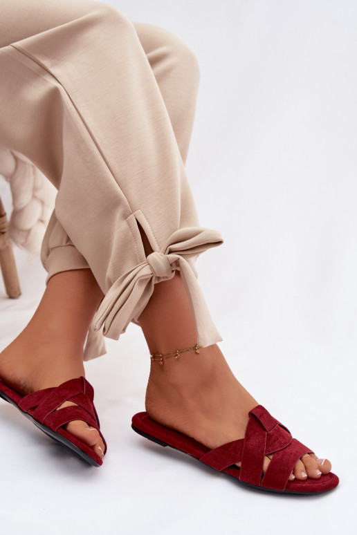 sileda tallaga naiste plätud Triipudega bordoo-värvi Pavelle