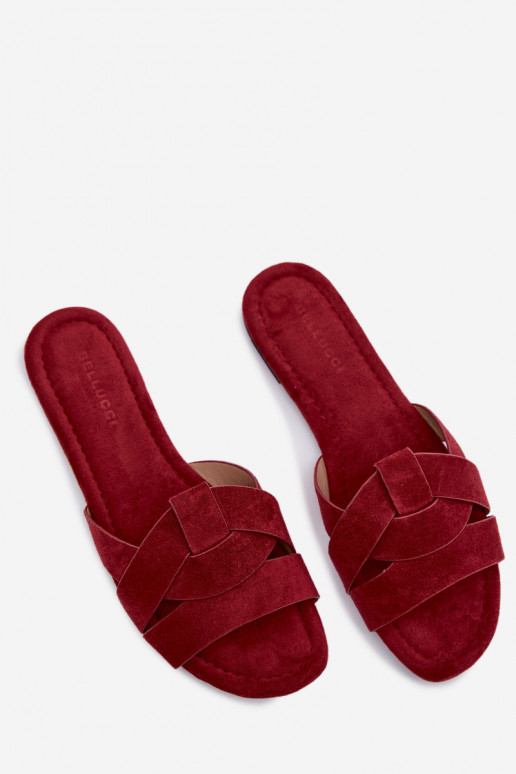 sileda tallaga naiste plätud Triipudega bordoo-värvi Pavelle