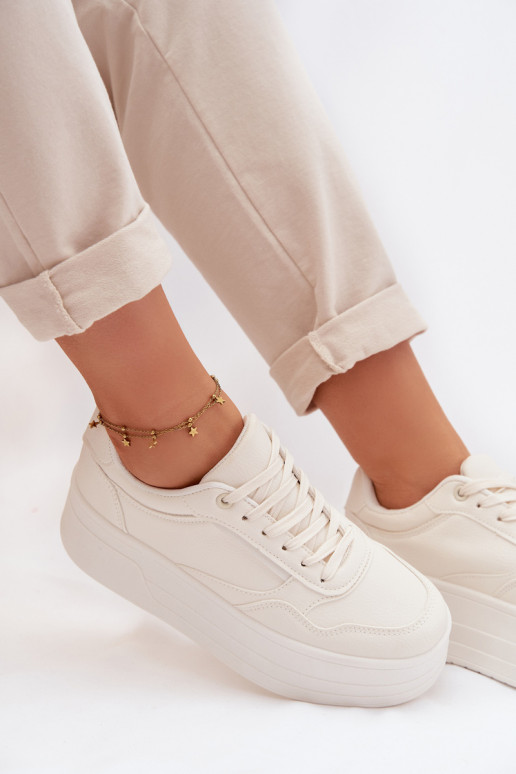 Sneakers tüüpi jalanõud Pealiste omad platvormiga Elevandiluu värvi Feressa