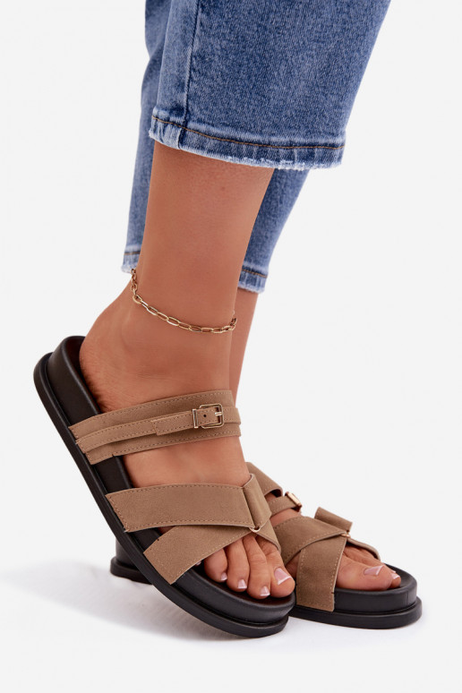 naiste plätud Triipudega I Złotą neetide ja pandlaga beeži värvi Selorina