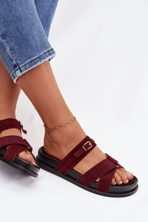 naiste plätud Triipudega I Złotą neetide ja pandlaga bordoo-värvi Selorina