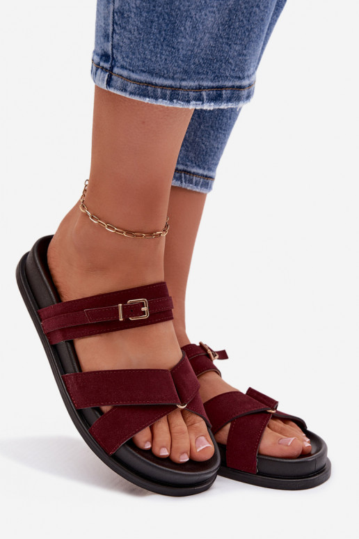 naiste plätud Triipudega I Złotą neetide ja pandlaga bordoo-värvi Selorina