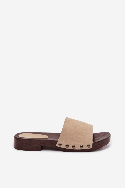 naiste plätud neetidega laiade nööridega beeži värvi Amelvessa