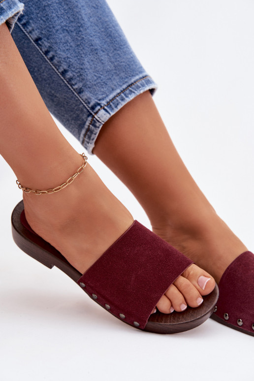 naiste plätud neetidega laiade nööridega bordoo-värvi Amelvessa