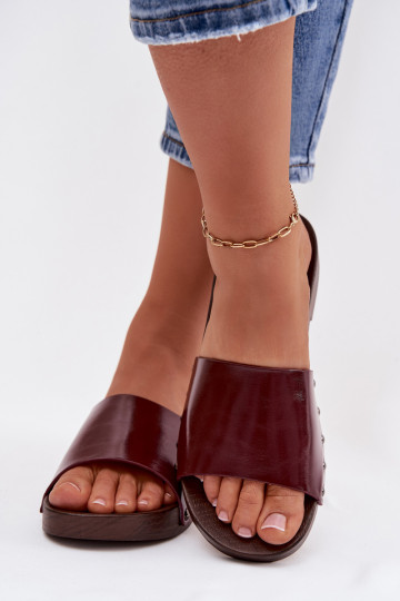 naiste plätud neetidega laiade nööridega bordoo-värvi Brinalle 2