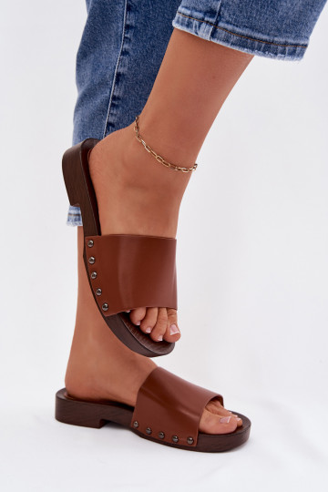 naiste plätud neetidega laiade nööridega pruunid värvi Brinalle