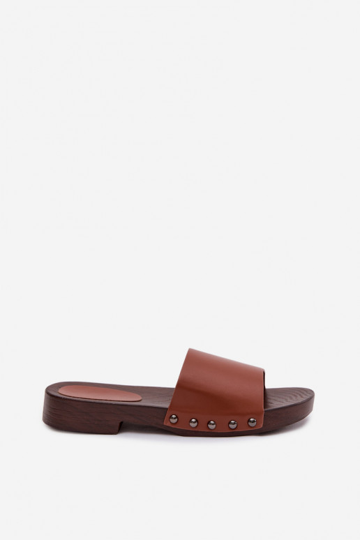 naiste plätud neetidega laiade nööridega pruunid värvi Brinalle