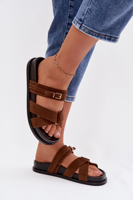 naiste plätud Triipudega I Złotą neetide ja pandlaga pruunid värvi Selorina