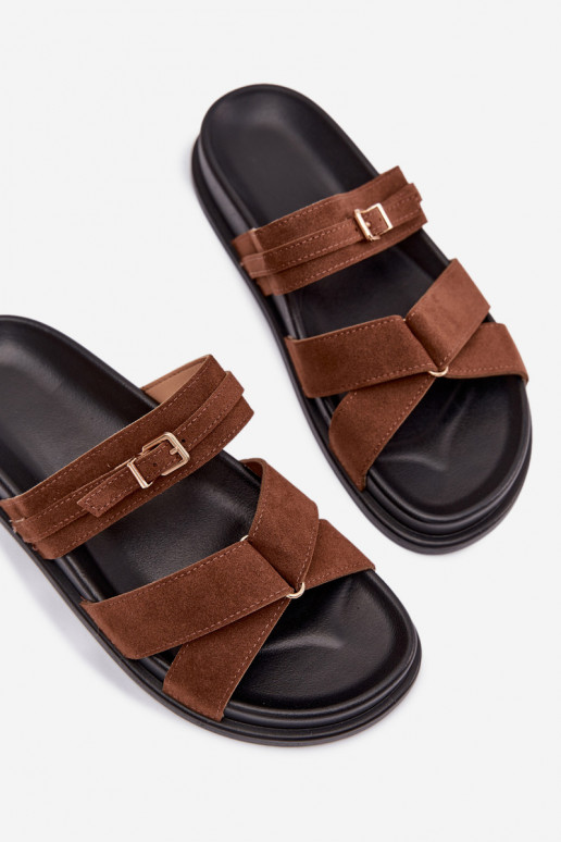 naiste plätud Triipudega I Złotą neetide ja pandlaga pruunid värvi Selorina