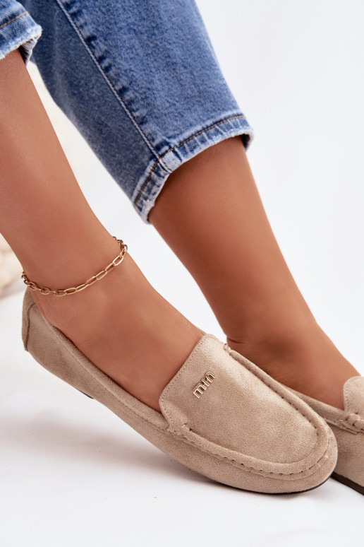 naiste mokassiinidVäikem Kuldset värvim Detalem beeži värvi Sarivelle