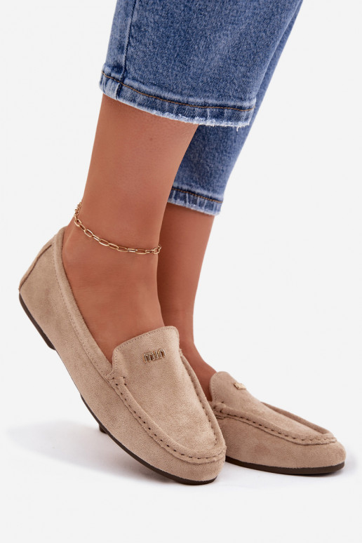 naiste mokassiinidVäikem Kuldset värvim Detalem beeži värvi Sarivelle