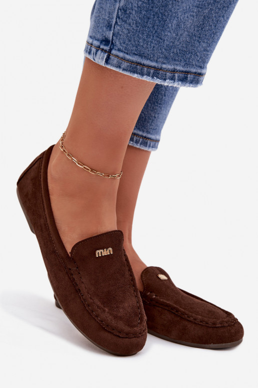 naiste mokassiinidVäikem Kuldset värvim Detalem Czekoladosissee Sarivelle