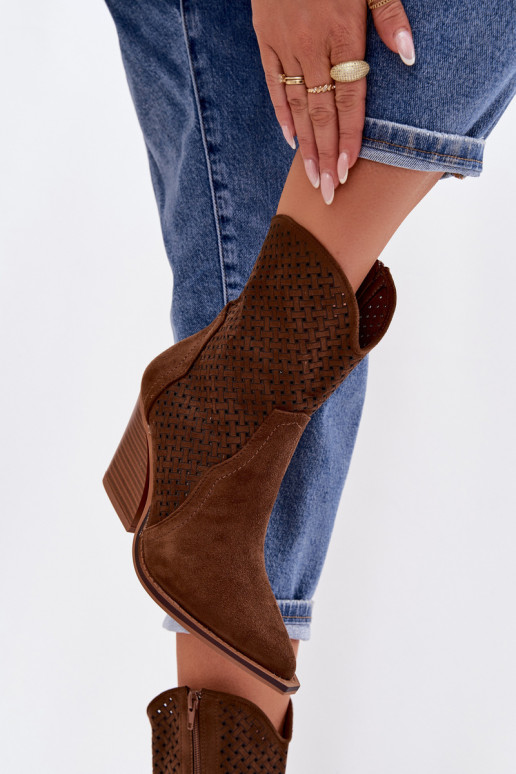 Ažuurne Pealiste poolsaapad pruunid värvi Rivorina