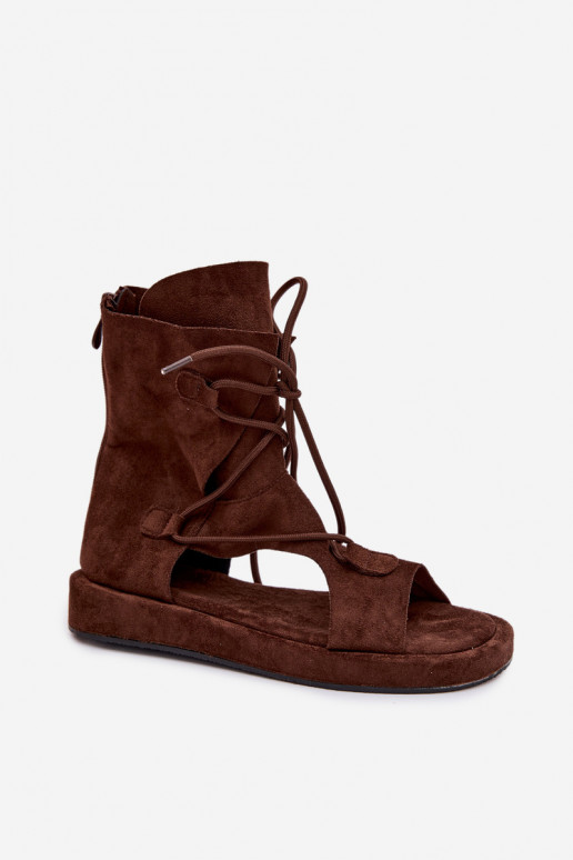 Pealistesandaalid Eco Suedeosissee madala säärega I INiązaniem Czekoladosissee Ferlisse