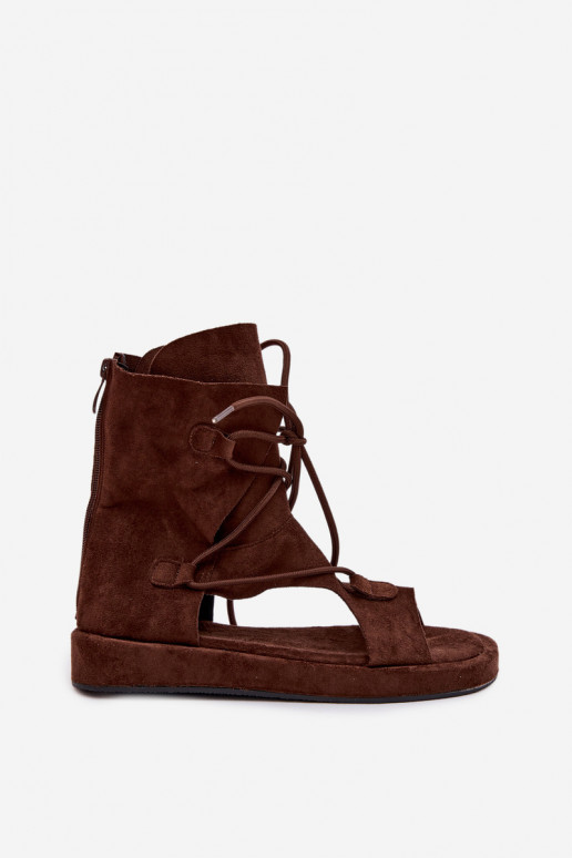 Pealistesandaalid Eco Suedeosissee madala säärega I INiązaniem Czekoladosissee Ferlisse