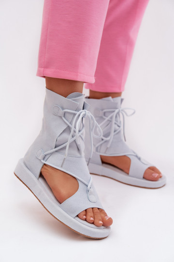 Pealistesandaalid Eco Suedeosissee madala säärega I INiązaniem helesinist värvi Ferlisse 2