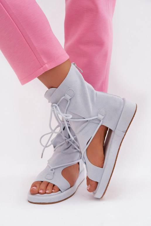 Pealistesandaalid Eco Suedeosissee madala säärega I INiązaniem helesinist värvi Ferlisse