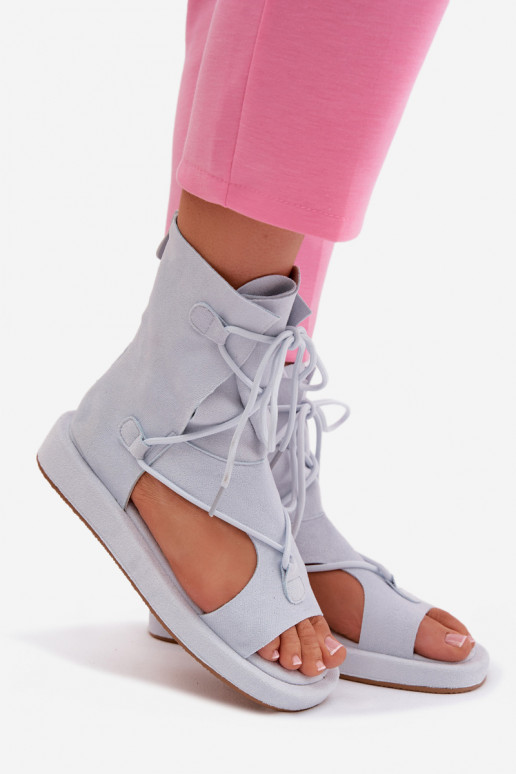 Pealistesandaalid Eco Suedeosissee madala säärega I INiązaniem helesinist värvi Ferlisse