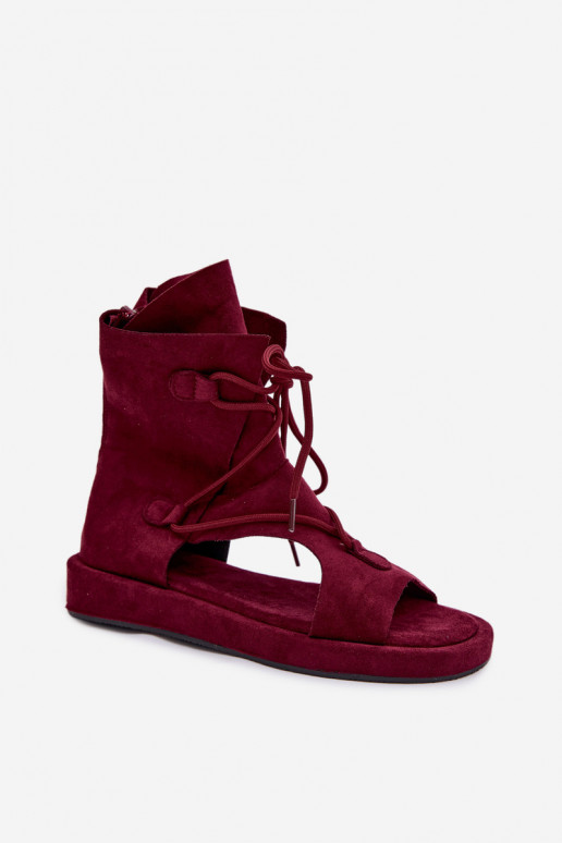 Pealistesandaalid Eco Suedeosissee madala säärega I INiązaniem bordoo-värvi Ferlisse