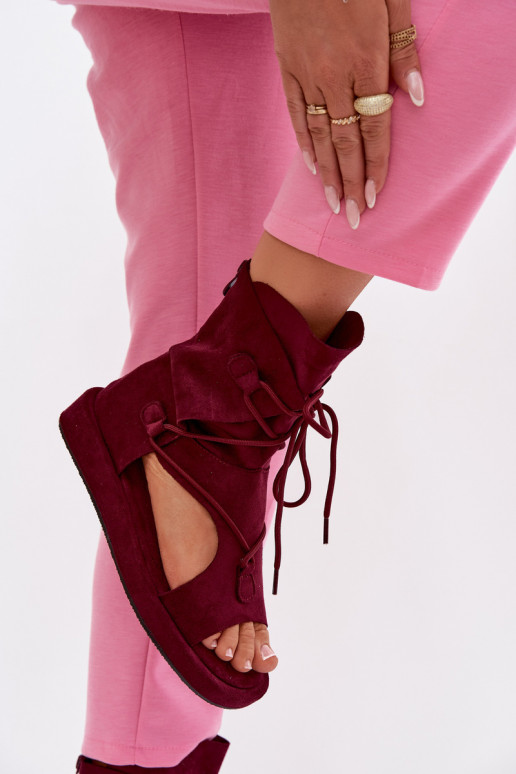 Pealistesandaalid Eco Suedeosissee madala säärega I INiązaniem bordoo-värvi Ferlisse