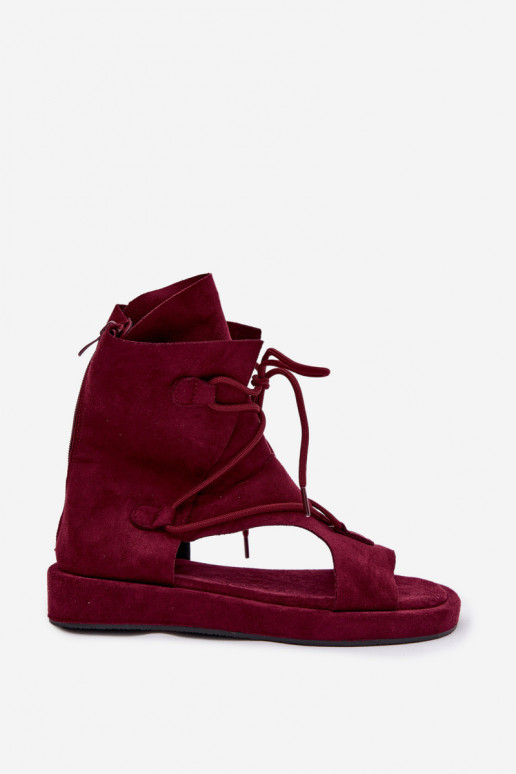 Pealistesandaalid Eco Suedeosissee madala säärega I INiązaniem bordoo-värvi Ferlisse