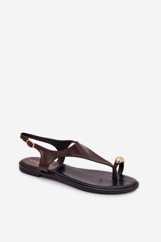 Pealistesandaalid laiade nööridega Ze Kuldset värvim Detalem Czekoladosissee Talorina